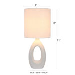 White Ceramic Table Lamp 21"