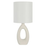 White Ceramic Table Lamp 21"