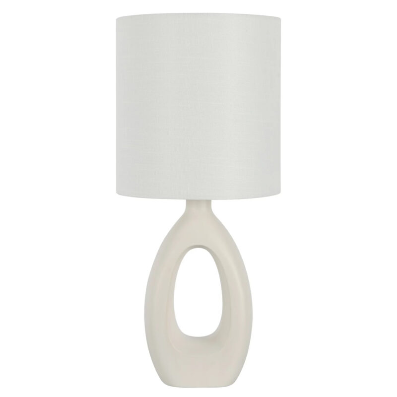 White Ceramic Table Lamp 21"