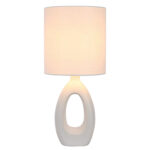 White Ceramic Table Lamp 21"