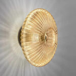 Glass Wave Wall Lamp Amber Honey