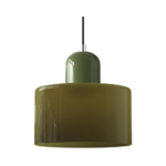 LumiCyl Cylinder Glass Pendant Light Green