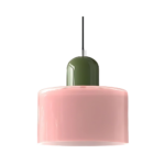 LumiCyl Cylinder Glass Pendant Light Green & Pink