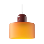 LumiCyl Cylinder Glass Pendant Light Maroon & Orange