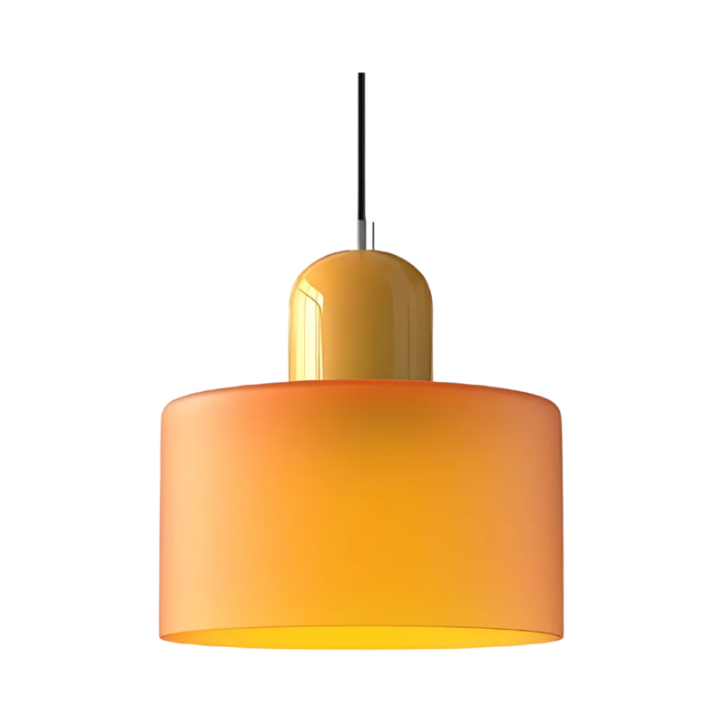 LumiCyl Cylinder Glass Pendant Light Orange