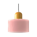 LumiCyl Cylinder Glass Pendant Light Orange & Pink