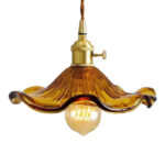 Elegant Rose Pendant Light Amber