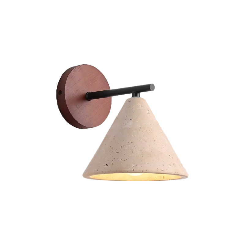 Natural Stone & Wood Modern Wall Lamp for Indoor Spaces